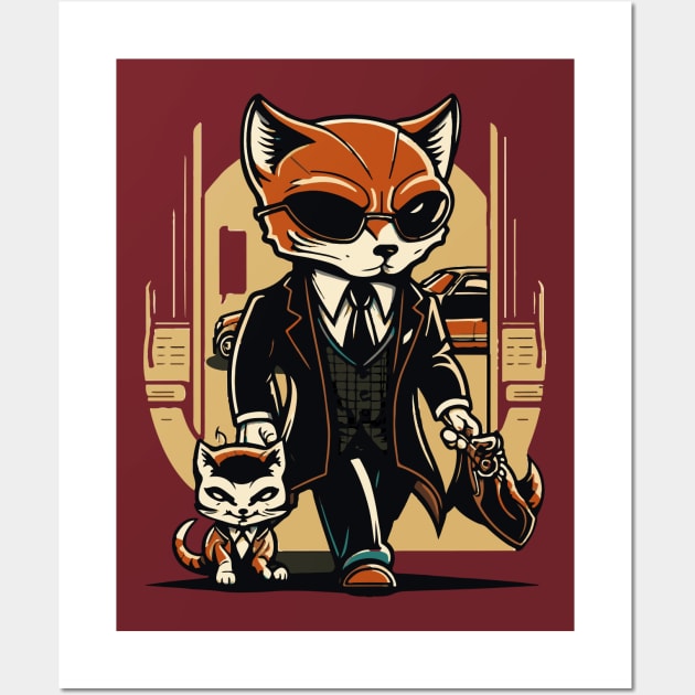 Gangster Cat Wall Art by tatadonets